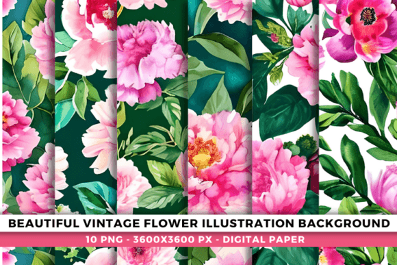 Download Vintage Flower Illustration Backgrounds - Vintage Collection