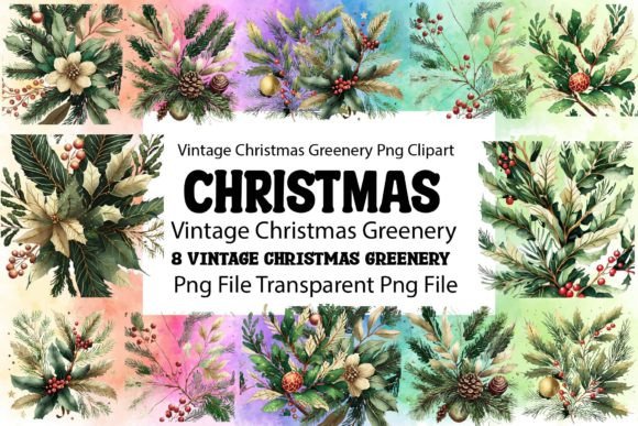 Download Vintage Christmas Greenery Bundle - Vintage Collection