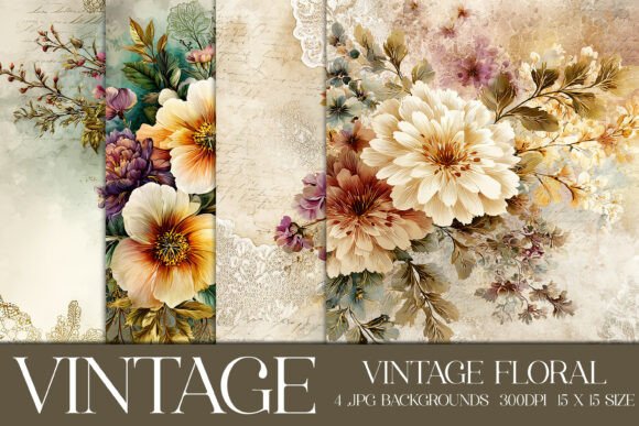 Download Vintage Floral Backgrounds, S8 - Vintage Collection