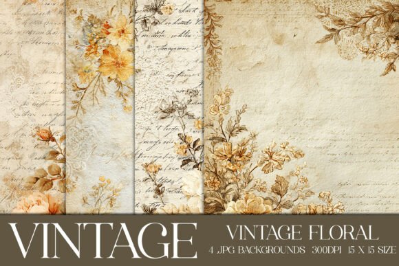 Download Vintage Floral Backgrounds, S5 - Vintage Collection