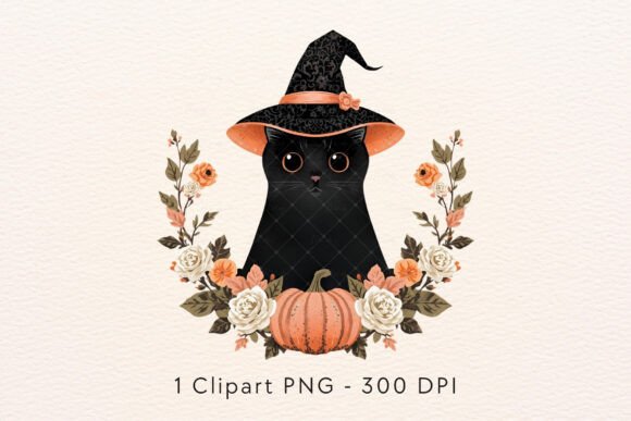 Download Vintage Halloween Cute Ghost Cat Clipart - Vintage Collection