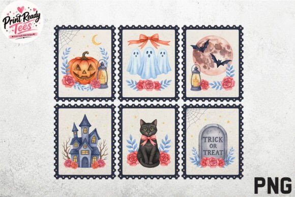 Download Vintage Halloween Postage Stamp PNG - Vintage Collection