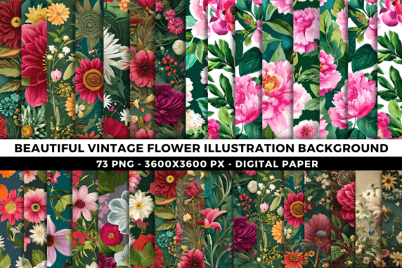 Download Bundle Vintage Flower Backgrounds - Vintage Collection