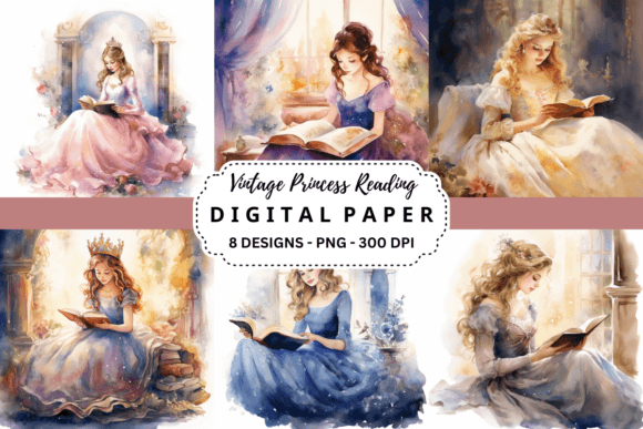 Download Vintage Princess Reading Background - Vintage Collection