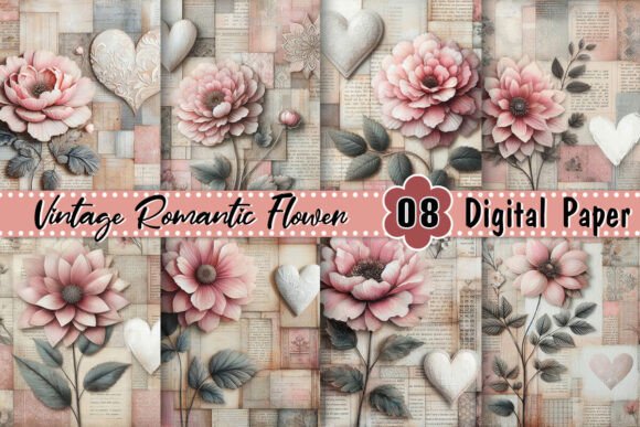 Download Vintage Romantic Flower Background - Vintage Collection