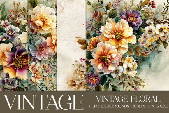 Download Vintage Floral Backgrounds, S10 - Vintage Collection