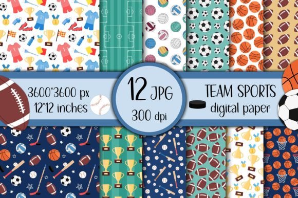 Download Team Sports Digital Paper | JPG - Premium Resources